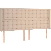 vidaXL Hoofdbord met randen 183x16x118/128cm kunstleer cappuccinokleur