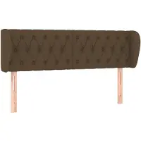 vidaXL Hoofdbord met randen 147x23x78/88 cm stof donkerbruin