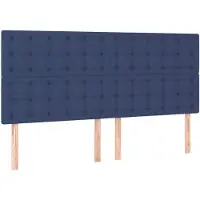 vidaXL Hoofdbord blauw 160x5x118/128 cm stof