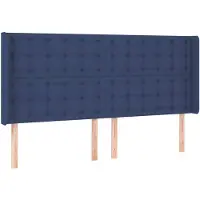 vidaXL Hoofdbord met randen 163x16x118/128 cm stof blauw