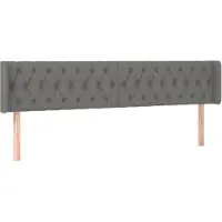 vidaXL Hoofdbord met randen 183x16x78/88 cm stof donkergrijs