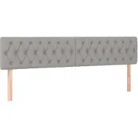 vidaXL Hoofdborden 200x7x78/88 cm stof lichtgrijs