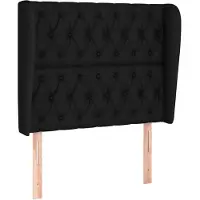 vidaXL Hoofdbord met randen 103x23x118/128 cm stof zwart