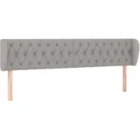 vidaXL Hoofdbord met randen 183x23x78/88 cm stof lichtgrijs