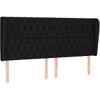 vidaXL Hoofdbord met randen 183x23x118/128 cm stof zwart