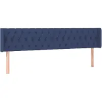 vidaXL Hoofdbord met randen 203x16x78/88 cm stof blauw