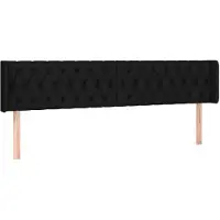 vidaXL Hoofdbord met randen 183x16x78/88 cm stof zwart