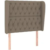 vidaXL Hoofdbord met randen 93x23x118/128 cm stof taupe