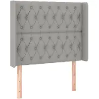 vidaXL Hoofdbord met randen 93x16x118/128 cm stof lichtgrijs