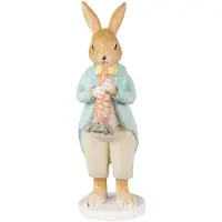 Clayre & Eef Beeld Konijn 15 cm Bruin Polyresin Woonaccessoires Bruin Woonaccessoires
