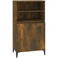 vidaXL Hoge kast 60x36x110 cm bewerkt hout gerookt eikenkleurig
