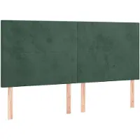 vidaXL Hoofdbord donkergroen 200x5x118/128 cm fluweel
