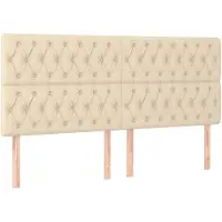 vidaXL Hoofdbord crème 180x7x118/128 cm stof