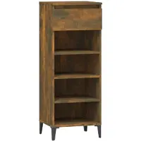 vidaXL - Schoenenrek - 40x36x105 - cm - bewerkt - hout - gerookt - eikenkleurig