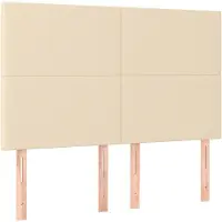 vidaXL Hoofdbord crème 144x5x118/128 cm stof