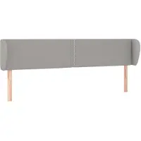 vidaXL Hoofdbord met randen 183x23x78/88 cm stof lichtgrijs