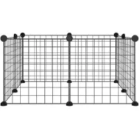 vidaXL 8-delig dierenkooi, zwart, 70x70x35 cm, staal
