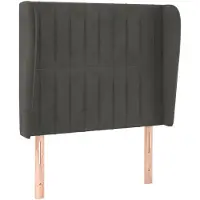 vidaXL Hoofdbord met randen 83x23x118/128 cm fluweel donkergrijs