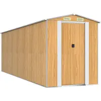 vidaXL Tuinschuur 192x606x223 cm gegalvaniseerd staal lichtbruin
