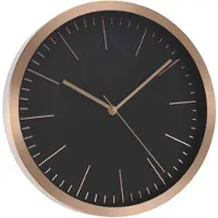 Home & Styling Wandklok - rosegoud met zwart - 30 cm - aluminium - Wandklokken