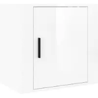 vidaXL Nachtkastje wandgemonteerd 50x30x47 cm hoogglans wit