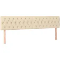vidaXL Hoofdborden 180x7x78/88 cm stof crèmekleurig