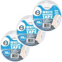 Did afplaktape/verftape wit 3 stuks 40 meter x 24 mm - Tape (klussen)