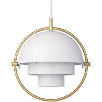 Gubi Multi-lite Hanglamp Ø25,5 Cm Messing / Wit - Hanglampen Metaal White - 10032994