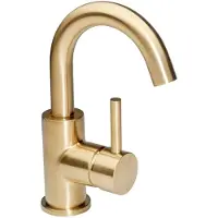 Mueller Gold opbouw wastafelkraan geborsteld messing PVD