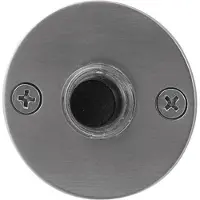 GPF bouwbeslag Beldrukker rond 50x2mm met zwarte button - RVS geborsteld