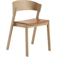 Muuto Cover Side Chair Cognac Leather|Oak