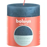 Bolsius Bougie - - Shimmer Blue 80/68 - Ø68 mm - Hoogte 8 cm - 35 u brandduur
