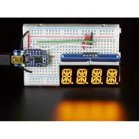 Adafruit Quad Alphanumeric Display - Yellow 0.54 inch Digits w/ I2C Backpack 2158