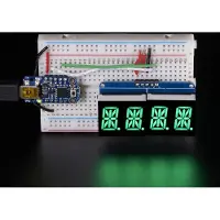 Adafruit Quad Alphanumeric Display - Pure Green 0.54 inch Digits w/ Backpack 2160