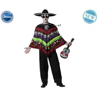Atosa Skelet Poncho Kostuum