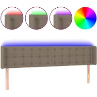 vidaXL Hoofdbord LED 183x16x78/88 cm stof taupe