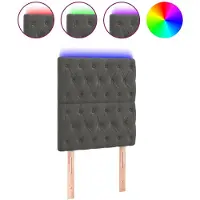 vidaXL Hoofdbord LED 80x7x118/128 cm fluweel donkergrijs