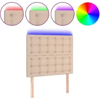 vidaXL Hoofdbord LED 80x5x118/128 cm kunstleer cappuccinokleurig