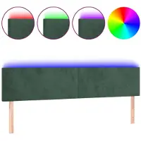 vidaXL Hoofdbord LED 180x5x78/88 cm fluweel donkergroen