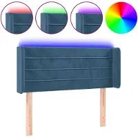 vidaXL Hoofdbord LED 93x16x78/88 cm fluweel blauw