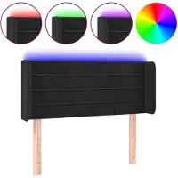 vidaXL Hoofdbord LED 83x16x78/88 cm fluweel zwart