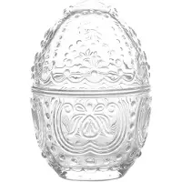 Clayre & Eef Glazen potje Ei Ø 10x14 cm Transparant Glas Rond Potje Transparant Potje