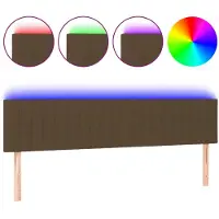vidaXL Hoofdbord LED 180x5x78/88 cm stof donkerbruin