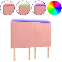 vidaXL Hoofdbord LED 144x5x118/128 cm fluweel zwart