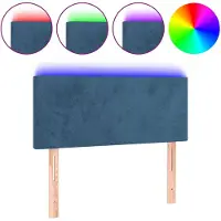 vidaXL Hoofdbord LED 100x5x78/88 cm fluweel donkerblauw