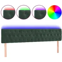 vidaXL Hoofdbord LED 180x7x78/88 cm fluweel donkergroen