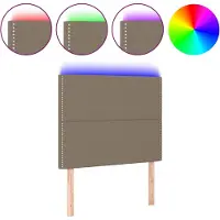 vidaXL Hoofdbord LED 90x5x118/128 cm stof taupe