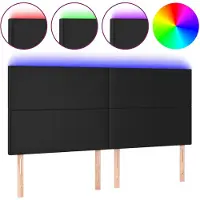 vidaXL Hoofdbord LED 160x5x118/128 cm kunstleer zwart
