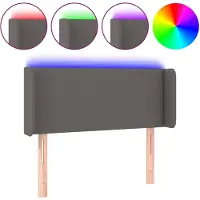 vidaXL Hoofdbord LED 83x16x78/88 cm kunstleer grijs