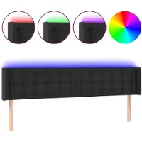 vidaXL Hoofdbord LED 183x16x78/88 cm kunstleer zwart